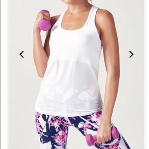 Fabletics Cashel Racerback Tank Top -White